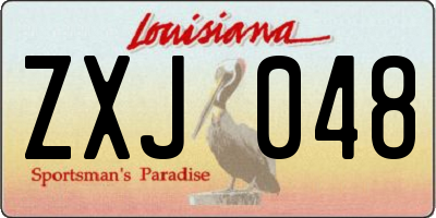 LA license plate ZXJ048