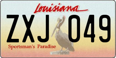 LA license plate ZXJ049