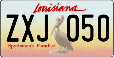 LA license plate ZXJ050