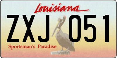 LA license plate ZXJ051