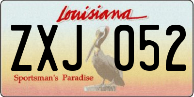 LA license plate ZXJ052