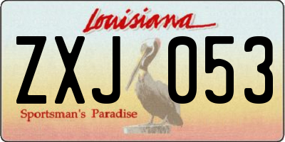 LA license plate ZXJ053