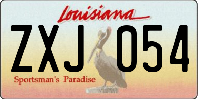 LA license plate ZXJ054