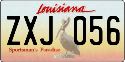 LA license plate ZXJ056