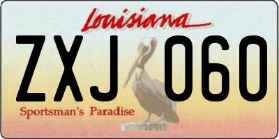 LA license plate ZXJ060