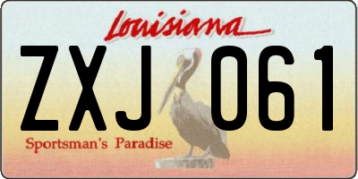 LA license plate ZXJ061