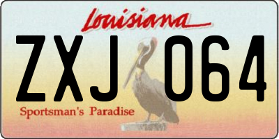 LA license plate ZXJ064