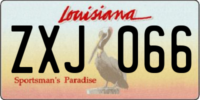 LA license plate ZXJ066