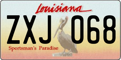 LA license plate ZXJ068