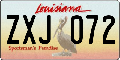 LA license plate ZXJ072