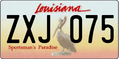 LA license plate ZXJ075