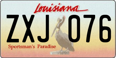 LA license plate ZXJ076