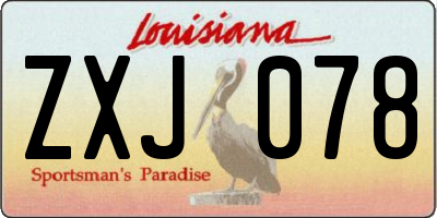 LA license plate ZXJ078