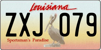 LA license plate ZXJ079