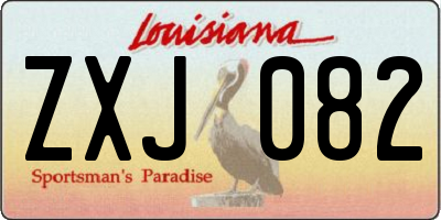 LA license plate ZXJ082