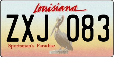 LA license plate ZXJ083