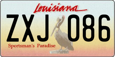 LA license plate ZXJ086