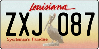 LA license plate ZXJ087