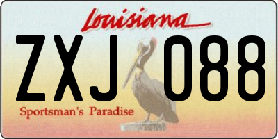LA license plate ZXJ088