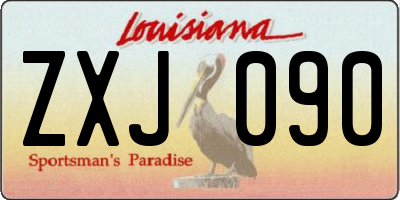 LA license plate ZXJ090