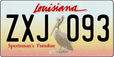 LA license plate ZXJ093