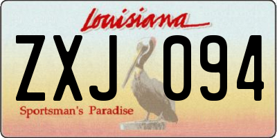 LA license plate ZXJ094