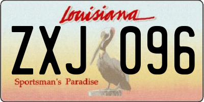 LA license plate ZXJ096