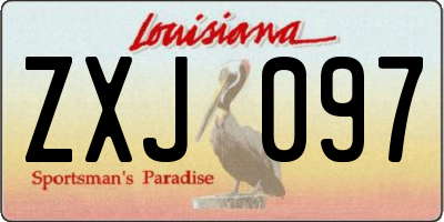 LA license plate ZXJ097