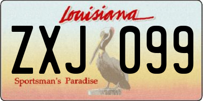 LA license plate ZXJ099