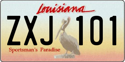 LA license plate ZXJ101