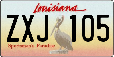 LA license plate ZXJ105