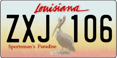 LA license plate ZXJ106