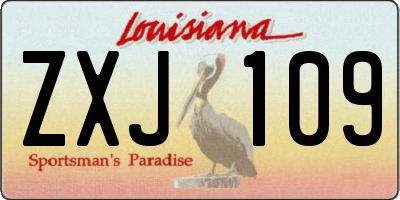 LA license plate ZXJ109