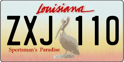 LA license plate ZXJ110