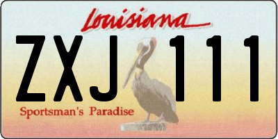LA license plate ZXJ111