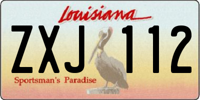 LA license plate ZXJ112