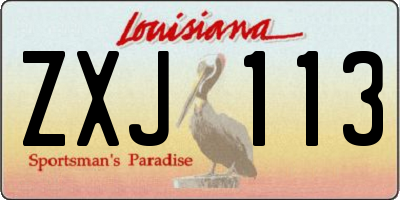 LA license plate ZXJ113