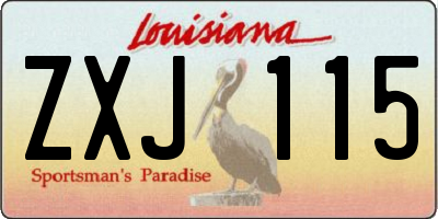 LA license plate ZXJ115