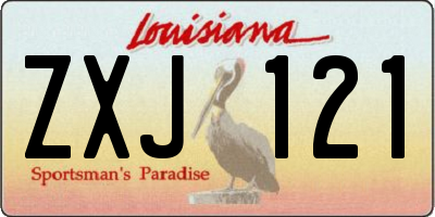 LA license plate ZXJ121