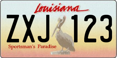 LA license plate ZXJ123