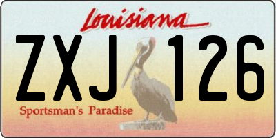 LA license plate ZXJ126