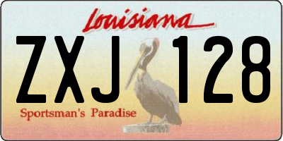 LA license plate ZXJ128