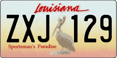 LA license plate ZXJ129