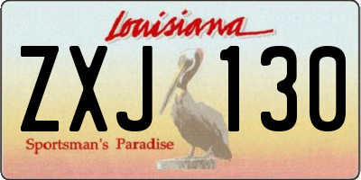 LA license plate ZXJ130