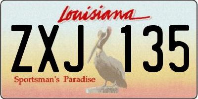 LA license plate ZXJ135