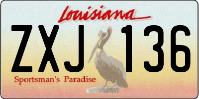LA license plate ZXJ136