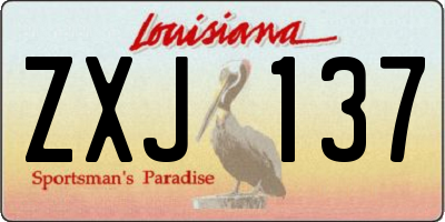 LA license plate ZXJ137