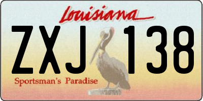 LA license plate ZXJ138