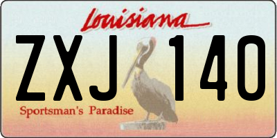 LA license plate ZXJ140