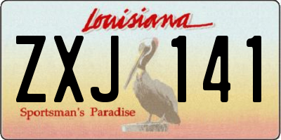 LA license plate ZXJ141